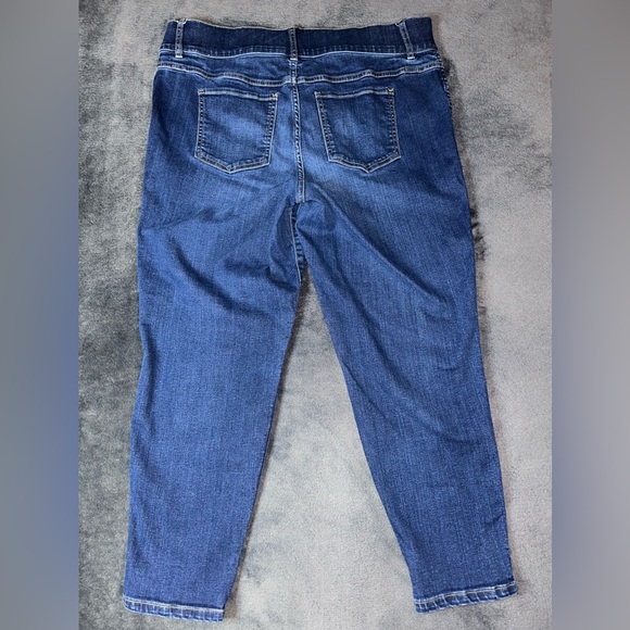 SPANX Size 1X Petite Dark Wash Skinny Shapewear Pull On Jean Leggings - Picture 13 of 13